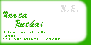 marta rutkai business card